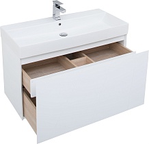 Мебель для ванной Aquanet Йорк 100 см белый глянец