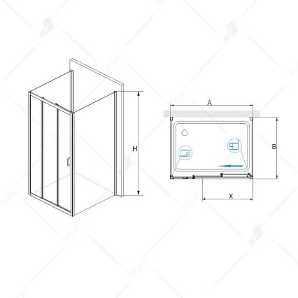 Душевой уголок RGW Passage PA-73 (PA-13 + Z-050-2) 100x90, прозрачное, хром