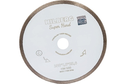 Диск алмазный отрезной Super Hard 200х25.4 мм, сплошной Hilberg HM650