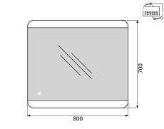 Зеркало BelBagno SPC-CEZ-800-700-LED-TCH 80x70 см сенсорный выключатель