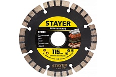 Диск алмазный отрезной по бетону/кирпичу/плитке (115х22.2 мм) CONCRETE Professional Stayer 3660-115_z02