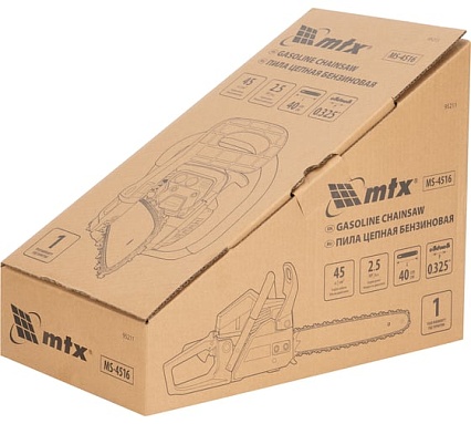 Пила цепная бензиновая MTX MS-4516, шина 40 см, 45 см3, 2,5 л.с., шаг 0,325, паз 1,5 мм 64 зв 95211