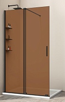 Душевая перегородка Vincea Walk-In VSW-1WSL120GSB 120x200 черный матовый, янтарь