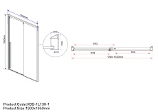 Душевая дверь Vincea Lugano VDS-1L-1 130x195 черный, прозрачная