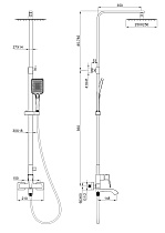 Душевая стойка Wonzon&Woghand Flex WW-88047072-MB черный матовый