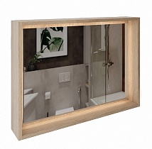 Зеркало ЗОВ Парма 80x57 см с подсветкой, дуб медовый PZD80