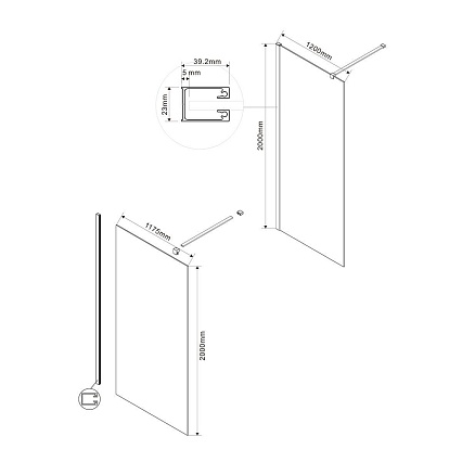 Душевая перегородка Vincea Волк-Ин (Walk-In) VSW-1H120CGBC 120x200 брашированная медь, тонированное