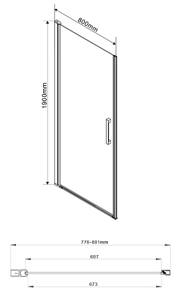 Душевая дверь Vincea Orta VPP-1O 80x190 хром, шиншилла, R