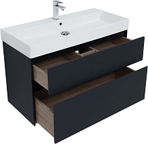 Мебель для ванной Aquanet Бруклин 100 см, антрацит матовый