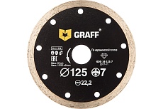 Диск алмазный сплошной по керамической плитке (125х22.23 мм; 7х2 мм) GRAFF GDD 16 125.7