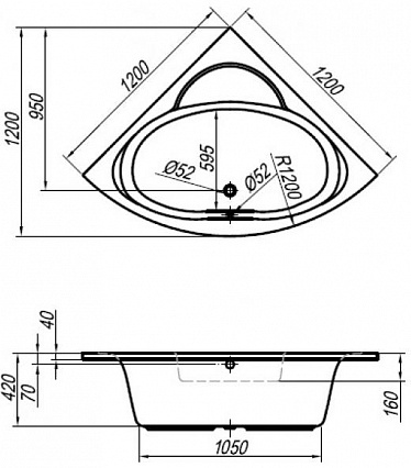Акриловая ванна Kolpa-San Royal BASIS 120x120