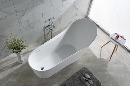 Ванна из искусственного камня Timo Kirsti KIRSTI1785R 178x76 см белый матовый