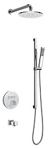Душевой набор Black&White Universe U7787 с термостатом, хром/белое стекло