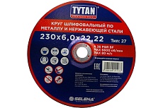 Круг шлифовальный по металлу и нержавеющей стали Professional 230x6x22.2 мм Tytan 263832 11463