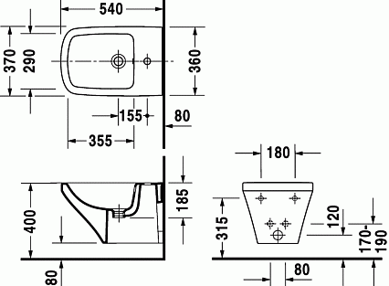 Подвесное биде Duravit DuraStyle 2282150000