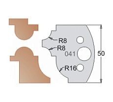 Нож мультисистема HSS мультипрофиль плинтус R8 50x20x4 мм Dimar 3304150
