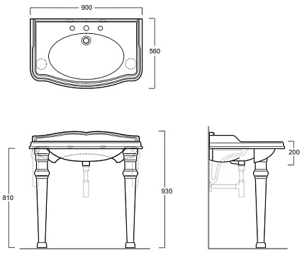 Раковина Simas Arcade AR864bi*1 90 см