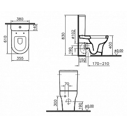 Унитаз VitrA Zentrum Pan-Cistern 9012B003-7202 с микролифтом