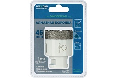 Коронка алмазная по керамограниту 45 мм, M14 на УШМ Diamond Industrial DIDKVP45M14