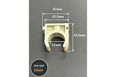 Крепеж клипса для трубы 23 БОЛТА d 32 мм, серая, 20 шт. кк32сф20