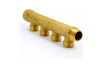 Коллектор Tiemme 4 отвода, 3/4"х3/4(18) евроконус (латунь) 1910022 / 1883G180504