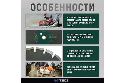 Диск алмазный Standart по асфальту (350х25.4/20 мм) KEOS DBA02.350S