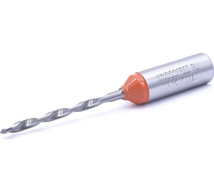 Сверло присадочное сквозное усиленное KJ1-V40201L (3х70 мм; хв-к 10 мм; левое вращение) МНОГОФРЕЗ 6563