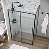 Душевой уголок Grossman Galaxy 120.K33.01.1310.21.02 130x100 шиншилла, черный матовый