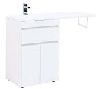 Тумба с раковиной Aquanet Токио 120 см напольная, 1 ящик 2 дверцы, белый глянец