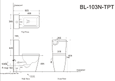 Чаша для унитаза Aquanet Rimless Tavr BL-103N-TPT