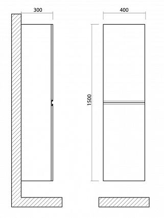 Шкаф пенал Art&Max Bianchi 40 см, белый матовый