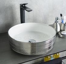 Раковина Gid LuxeLine D1357h131 36 см белый/серебро