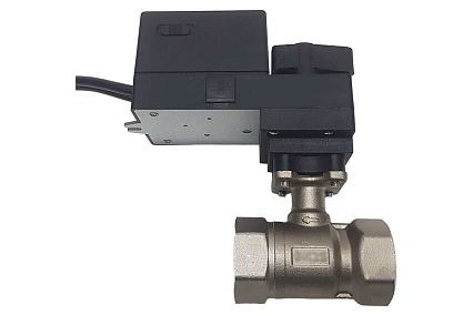 Двухходовой шаровой кран Techno HKS220-02DF/24V из нержавеющей стали 304, DN20, резьба G3/4, с электроприводом 2 Нм, 24 В, управление открыто/закрыто 660252