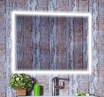 Зеркало Бриклаер Вега/Мальта 100x80 см, с подсветкой, часами