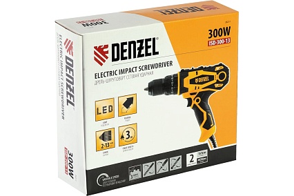 Сетевая ударная дрель-шуруповерт Denzel ISD-300-13 26211