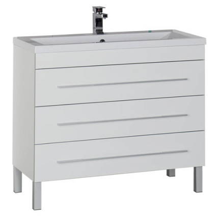 Тумба с раковиной Aquanet Верона 100 см напольная с ящиками