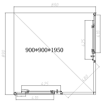 Душевой уголок Vincea Slim-N VSS-4SN900CLB 90x90 черный, стекло прозрачное