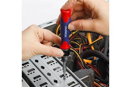 Реверсивная отвертка WORKPRO DOUBLE DRIVE 12 насадок WP221051