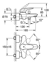 Смеситель для ванны Grohe Eurostyle 2015 Solid 23726003