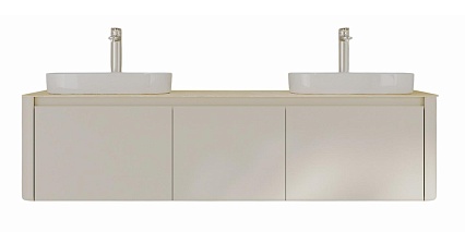 Мебель для ванной Black&White Universe U916.1600-2 Double 160 см, бежевый, две раковины Мебель для ванной Black&White Universe U916.1600-2 Double 160 см, бежевый, две раковины