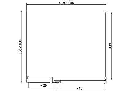 Душевой уголок Vincea Экстенза (Extenza) VSR-4EX101110CLGM 100/110x100 вороненая сталь, прозрачное
