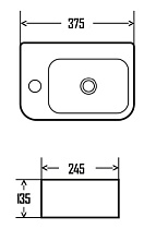 Раковина AQUAme AQM5006L 37.5 см левая