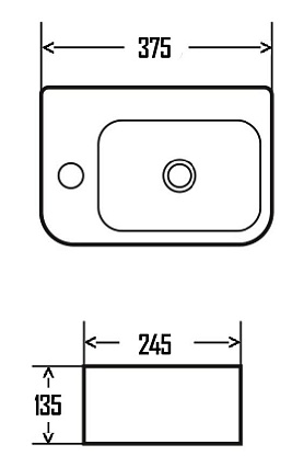 Раковина AQUAme AQM5006L 37.5 см левая