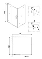 Душевой уголок Niagara Nova NG-62-8А-А100 80x100 прозрачный, хром