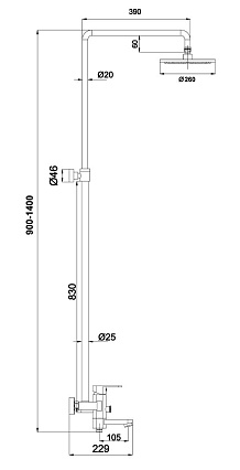 Душевая стойка Timo Beverly SX-1060/00 (3011) с подсветкой, хром