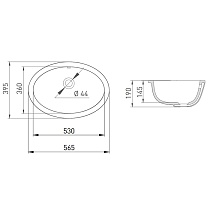 Раковина Salini Callista 109 S-Sense 56 см 1101109G, белый глянцевый