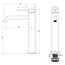 Смеситель для раковины Oliveeka Y-Line OL-88239017-MB черный матовый