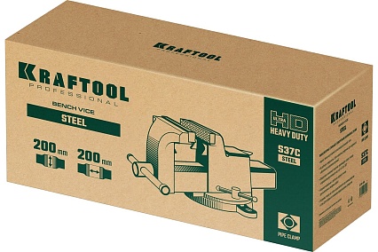 Стальные слесарные тиски Kraftool Steel 200 мм 32701-200