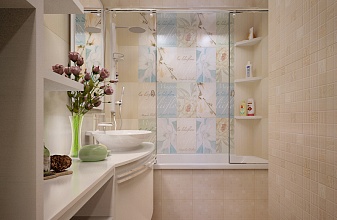 Дизайн-проект ванной комнаты "Испанский сад".