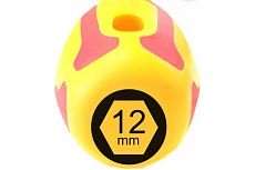 Диэлектрическая отвёртка DUEL 1000V отвертка-ключ торцевая 12x125мм, длина 247 мм DE07-120-125